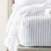 Provincial Home Living Sheets + Pillowcases>Antwerp Linen Flat Sheet - White & Charcoal