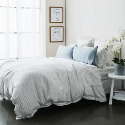 Provincial Home Living Sheets + Pillowcases></noscript>Antwerp Linen Flat Sheet - White & Charcoal