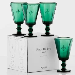 Provincial Home Living Glassware>Fleur de Lys Goblet 4 Pack