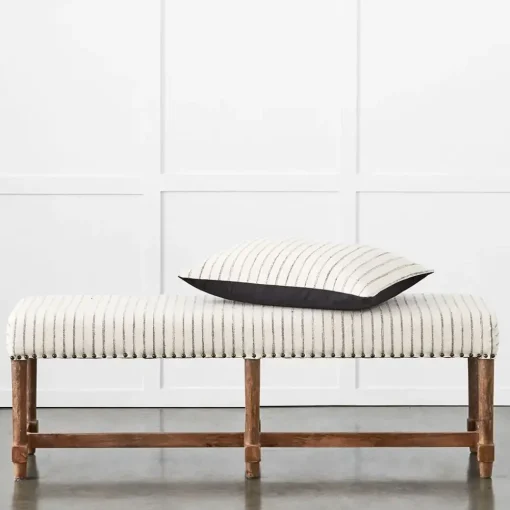 Provincial Home Living Benches | Ottomans + Benches>Khadi Hickory Stripe Bench