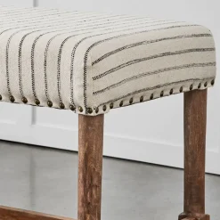 Provincial Home Living Benches | Ottomans + Benches></noscript>Khadi Hickory Stripe Bench