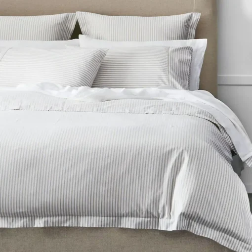 Provincial Home Living Quilt Covers>Parish Quilt Cover - Natural & White