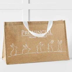 Provincial Home Living Shopping Bags>Provincial Multi Bunny Gunny Bag